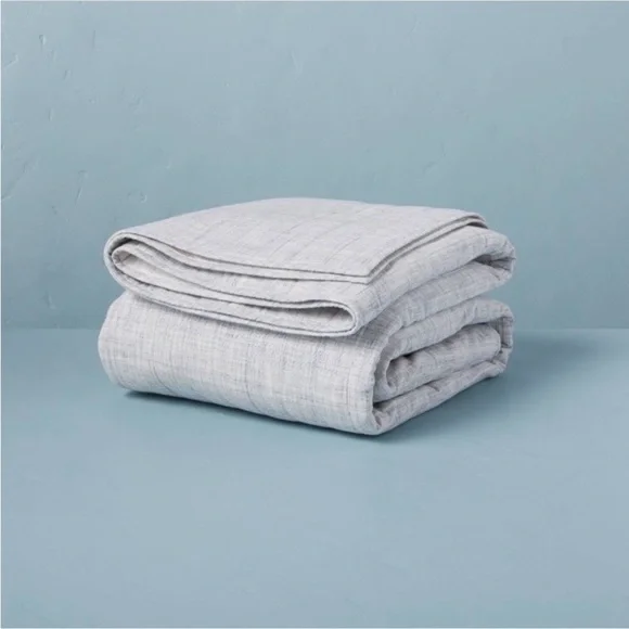 NWT King Channel Stitch Heathered Quilt Faded Blue - Hearth & Hand with Magnolia